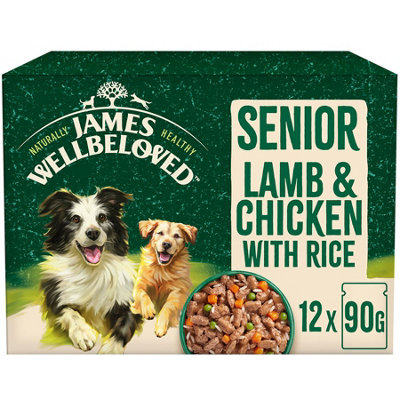 James Wellbeloved Senior Lamb & Chicken In Gravy Pouch 12 X 90G