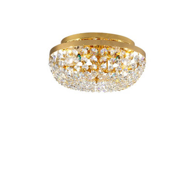 Luminosa Lighting Luminosa Schönbrunn Crystal Ceiling Light 3 Light 24 Carat Gold from B&Q