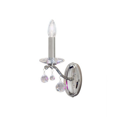 Luminosa Lighting Luminosa Carmen Classic Crystal Candle Wall Light Polished Chrome1X E14 from B&Q