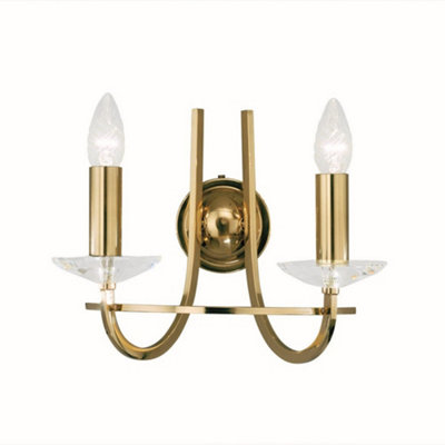 Luminosa Lighting Luminosa Imperial Classic Candle Wall Light English Brass2X E14 from B&Q