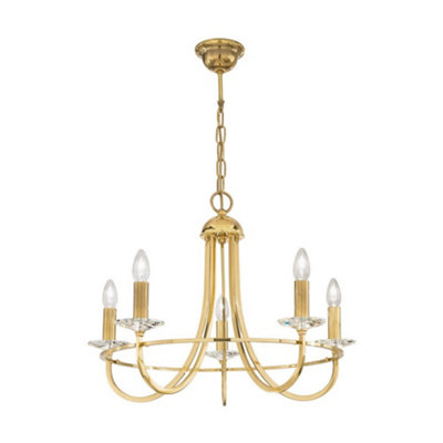 Luminosa Lighting Luminosa Imperial Classic 5 Arm Chandelier English Brass5X E14 from B&Q