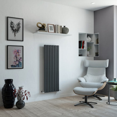 Ximax Vertirad Hw1200445A Anthracite Gas Vertical Designer Panel 1997Btu Radiator(W)445mm X (H)1200mm from B&Q