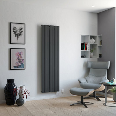 Ximax Vertirad Hwe1800520A Anthracite Electric & Gas Vertical Electric Designer 3072Btu Radiator(W)520mm X (H)1800mm from B&Q