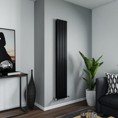 Agadon Panio Duplex Designer Panel Radiator 1800 X 295 mm Textured Black2683 Btu10 Year Guarantee from B&Q