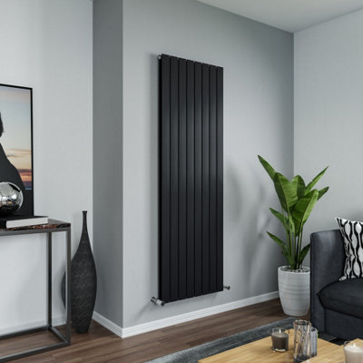 Agadon Panio Duplex Designer Panel Radiator 1800 X 595 mm Textured Black5369 Btu10 Year Guarantee from B&Q