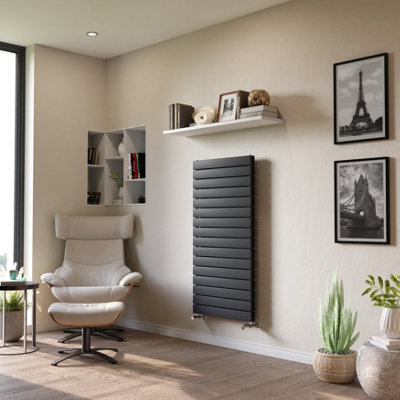Ximax Vertirad Duplex Hwhd1195600A Anthracite Gas Vertical Designer Panel 3317Btu Radiator(W)600mm X (H)1195mm from B&Q