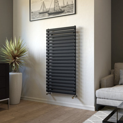 Ximax Champion Forh1164600A Anthracite Gas Vertical Designer 2369Btu Radiator(W)600mm X (H)1164mm from B&Q