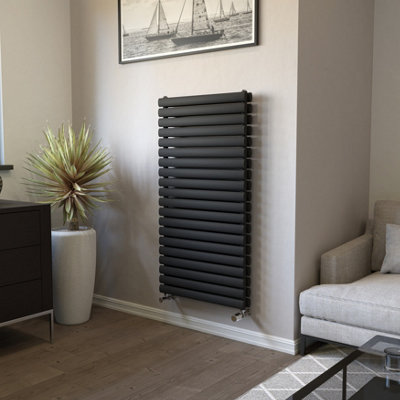 Ximax Champion Duplex Fordh1164600A Anthracite Gas Vertical Designer 3509Btu Radiator(W)600mm X (H)1164mm from B&Q