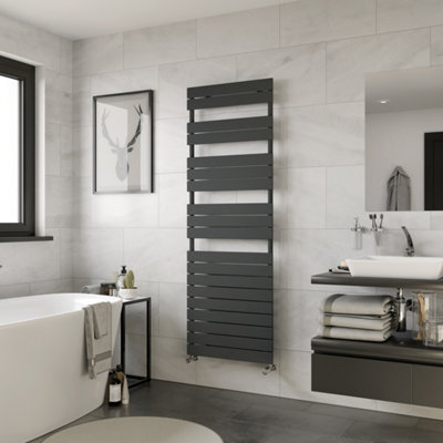 Ximax P2 P21420600A Anthracite Gas Vertical Designer Radiator(W)600mm X (H)1720mm from B&Q