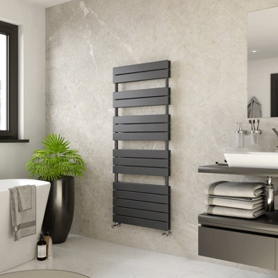Ximax P2 Duplex Anthracite Vertical Towel Radiator (W)600mm X (H)1420mm from B&Q