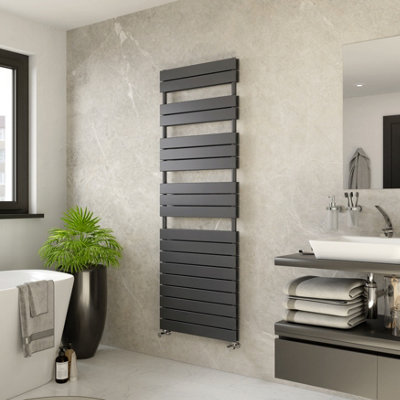 Ximax P2 Duplex Anthracite Vertical Towel Radiator (W)600mm X (H)1720mm from B&Q