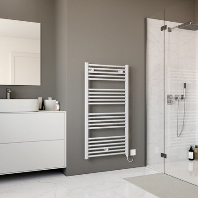 Ximax Joker Joke1140600W White Electric & Gas Vertical Electric Designer 2048Btu Radiator(W)600mm X (H)1140mm from B&Q