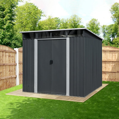 Agadon Skylight Metal Shed 9X8Ft Anthracite