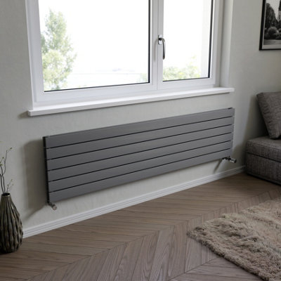 Ximax Vertirad Duplex Hwhd1195600S Gas Horizontal Designer Panel Radiator(W)1800mm X (H)445mm from B&Q
