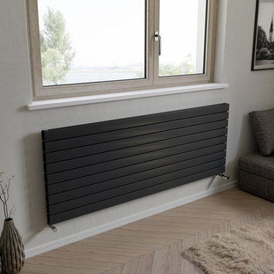 Ximax Vertirad Duplex Hwhd1195600A Anthracite Gas Horizontal Designer Panel Radiator(W)1800mm X (H)670mm from B&Q