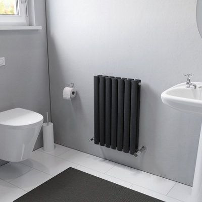 Ximax Fortuna Duplex Ford600410A Anthracite Gas Vertical Designer 1601Btu Radiator(W)410mm X (H)600mm from B&Q