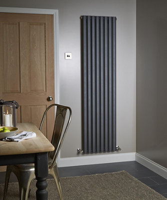 Ximax Fortuna For180472A Anthracite Vertical Designer 3124Btu Radiator(W)472mm X (H)1800mm from B&Q