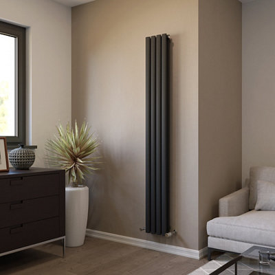 Ximax Fortuna Duplex Ford18023A Anthracite Vertical Designer 2500Btu Radiator(W)236mm X (H)1800mm from B&Q