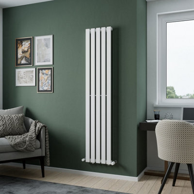 Agadon Lola Vertical Designer Panel Radiator 1800 X 372 mm White from B&Q
