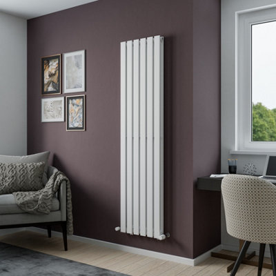 Agadon Lola Duplex Vertical Designer Panel Radiator 1800 X 448 mm White from B&Q
