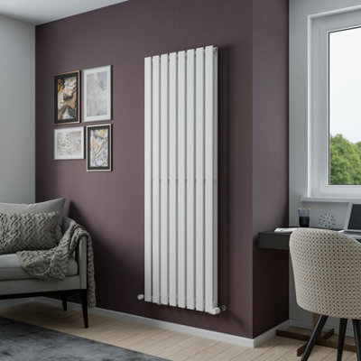 Agadon Lola Duplex Vertical Designer Panel Radiator 1800 X 600 mm White from B&Q