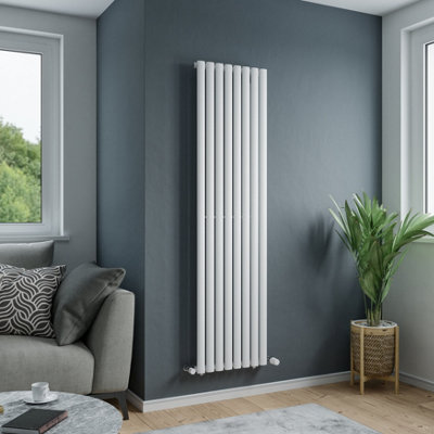 Agadon Solo Vertical Designer Oval Tube Panel Radiator 1800 X 480 mm White from B&Q