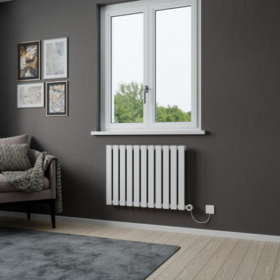 Agadon Lola Electric Horizontal Designer Panel Radiator 600 X 828 mm White700 W Smart Heating Element from B&Q