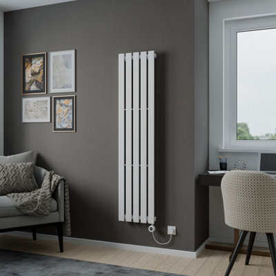 Agadon White Lola Electric Designer Panel Radiator 1600 X 372 Mm - 700 W Smart Heating Element