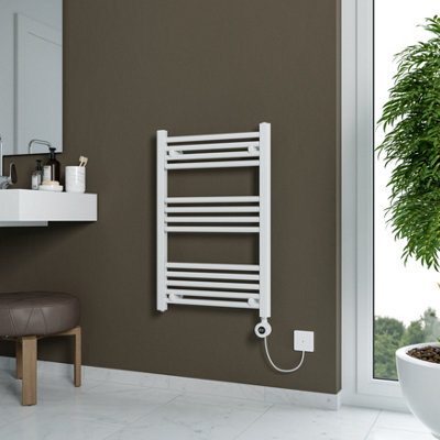 Agadon Grace Electric Towel Radiator750 X 500 mm White300 W Smart Heating Element from B&Q