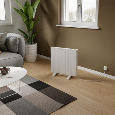 B&Q -  Riley Electric Wall- Or Freestanding Radiator 580X590 mm White900W