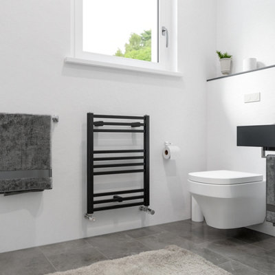 Agadon Willow Designer Towel Radiator 677 X 500 mm Black928 Btu10 Years Guarantee from B&Q