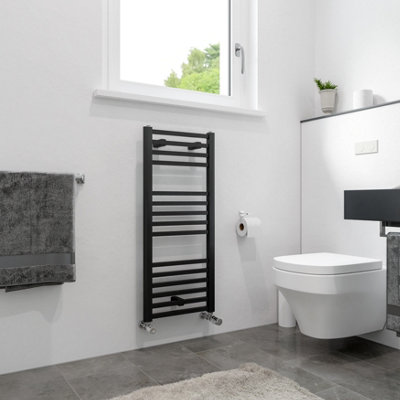 Agadon Willow Designer Towel Radiator 922 X 400 mm Black1014 Btu10 Years Guarantee from B&Q