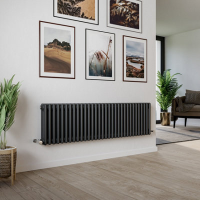 B&Q -  Kylo 3 Column Radiator 400X1460 mm Anthracite
