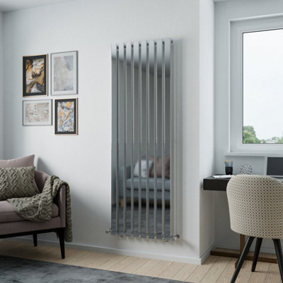 Agadon Lola Vertical Designer Panel Radiator 1800 X 600 mm Chrome from B&Q