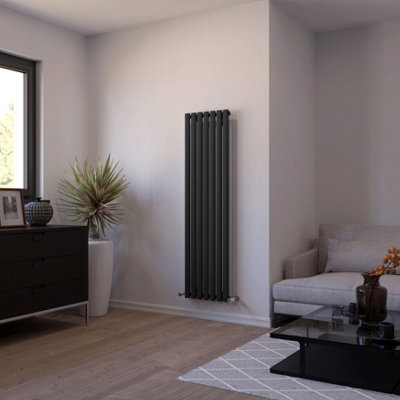 Ximax Champion For1500410A Anthracite Gas Vertical Designer 2488Btu Radiator(W)410mm X (H)1500mm from B&Q