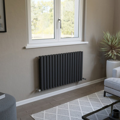 Ximax Champion Duplex Ford600990A Anthracite Gas Horizontal Designer 3887Btu Radiator(W)990mm X (H)600mm from B&Q