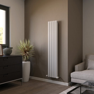 Ximax Champion Duplex Ford1500294A Satin White Gas Vertical Designer 2532Btu Radiator(W)294mm X (H)1500mm from B&Q