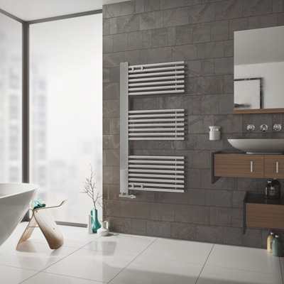 Agadon Janus 800 X 600 mm Chrome Towel Radiator782 Btu5 Years Guarantee from B&Q