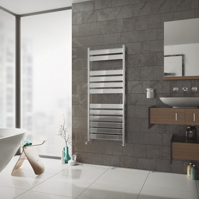 Agadon Scala Vera 1200 X 500 mm Chrome Towel Radiator962 Btu5 Years Guarantee from B&Q