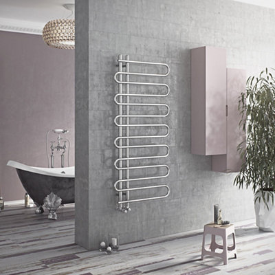 Ximax C8 Chrome Effect Towel Warmer (W)600mm X (H)1400mm from B&Q