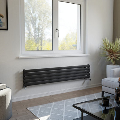 Ximax Champion Forh1164600A Anthracite Gas Horizontal Designer Radiator(W)1500mm X (H)294mm from B&Q