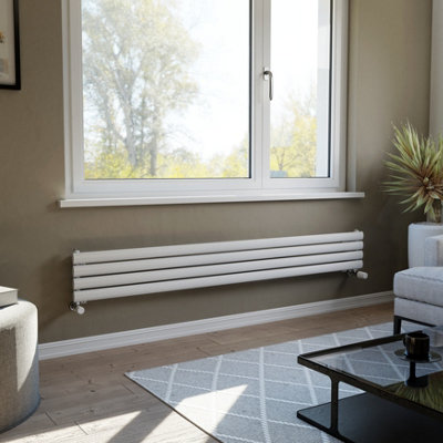 Ximax Champion Forh1164600W White Gas Horizontal Designer Radiator(W)1800mm X (H)236mm from B&Q