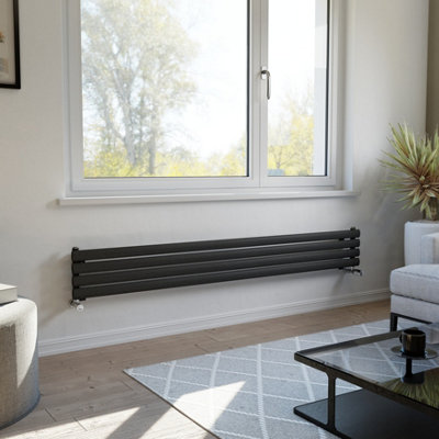 Ximax Champion Forh1164600A Anthracite Gas Horizontal Designer Radiator(W)1800mm X (H)236mm from B&Q