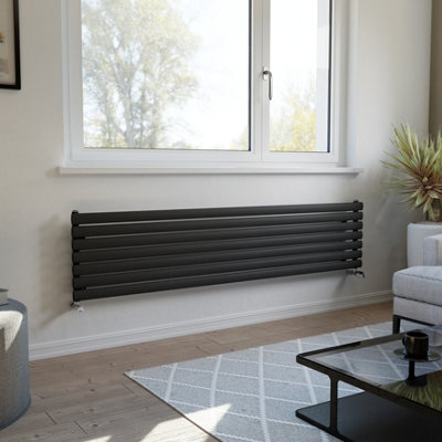 Ximax Champion Forh1164600A Anthracite Gas Horizontal Designer Radiator(W)1800mm X (H)410mm from B&Q