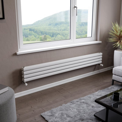 Ximax Champion Duplex Fordh2361800W White Gas Horizontal Designer Radiator(W)1800mm X (H)236mm from B&Q