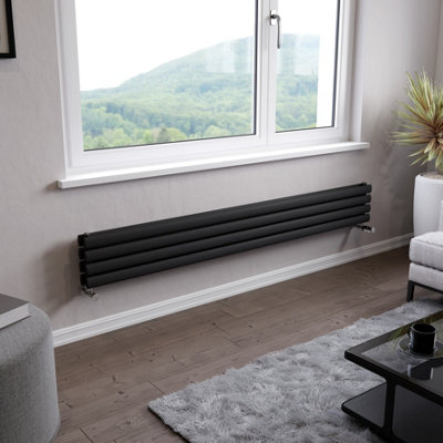 Ximax Champion Duplex Fordh2361800A Anthracite Gas Horizontal Designer Radiator(W)1800mm X (H)236mm from B&Q