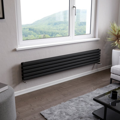 Ximax Champion Duplex Fordh2941800A Anthracite Gas Horizontal Designer Radiator(W)1800mm X (H)294mm from B&Q