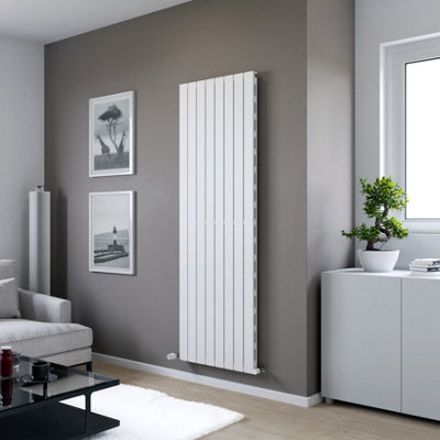 Ximax Vertirad Slimline Duplex Deluxe Hwhs1800295W White Gas Vertical Designer Panel Radiator(W)595mm X (H)1800mm from B&Q