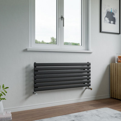 Agadon Neo Horizontal Designer Radiator 410 X 1000 mm Textured Anthracite1543 Btu10 Years Guarantee from B&Q