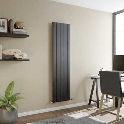 Agadon Paris Aluminium Designer Radiator 1800 X 470 mm Textured Anthracite3580 Btu10 Years Guarantee from B&Q